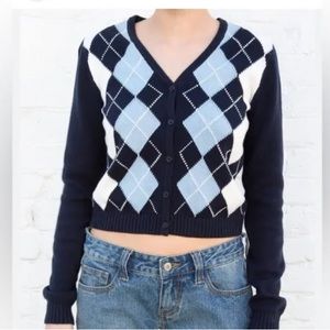 brandy melville argyle women’s sweater